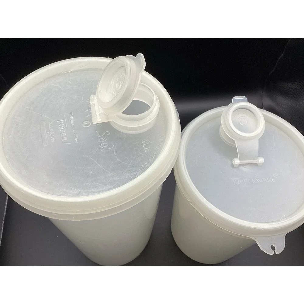 Vtg‎ Tupperware Millionaire Line 2-Lidded Containers w/ Pour Spouts- 4 & 5 Cups